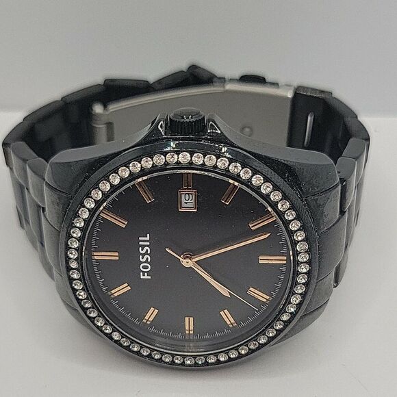 Fossil Janice BQ3318 Womens Black Stainless Steel Analog Dial Quartz Watch AM835 - Picture 7 of 11